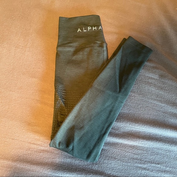 Alphalete Pants - Alphalete Halo Leggings Dark Green